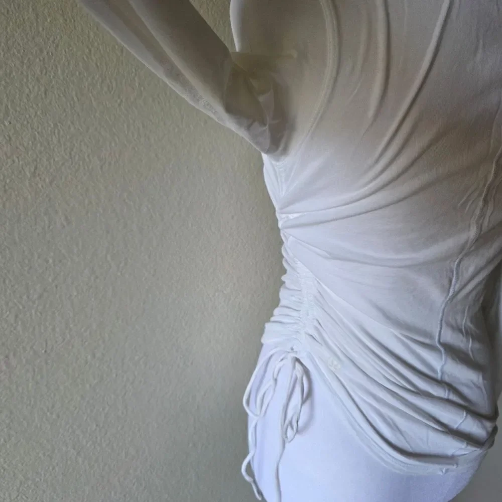 Lululemon White Cinch It Long Sleeve Shirt